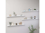 Wall shelves, 4 pcs, glossy white, 100x9x3 cm, ZKOF07617