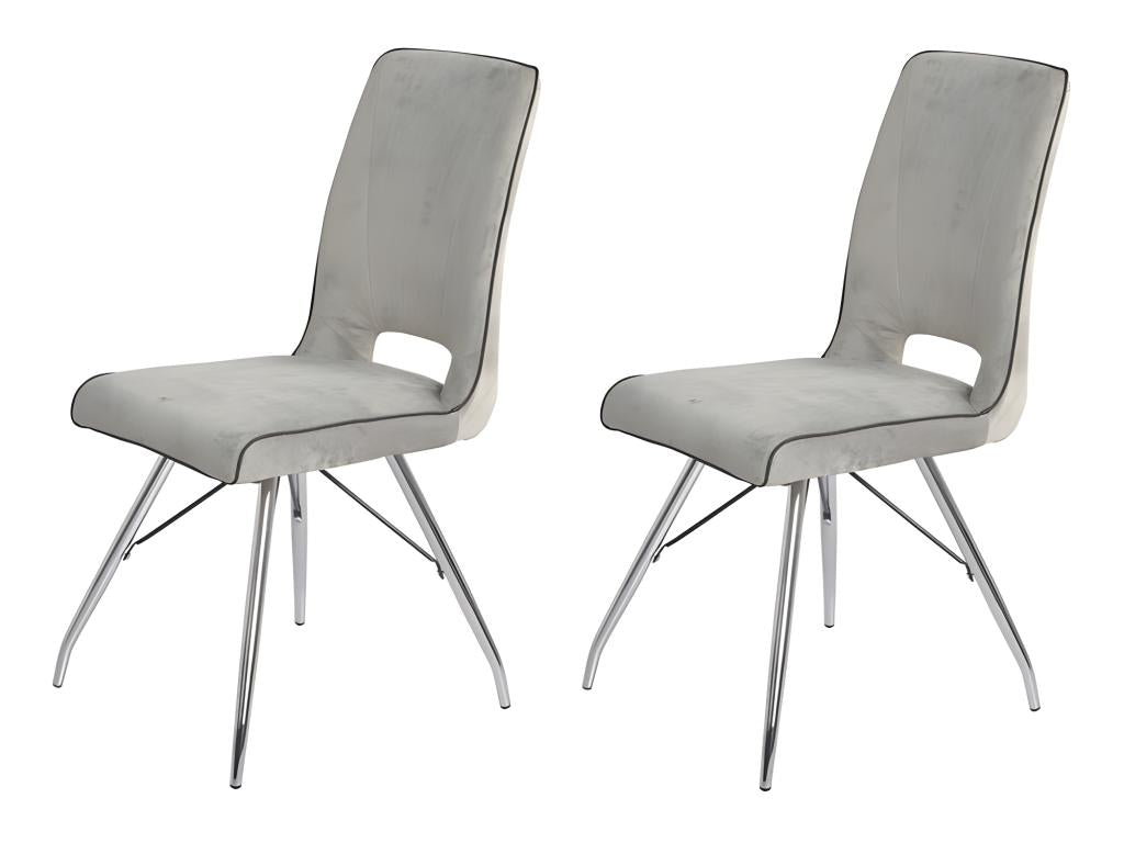 2 grey velvet chairs - Zensova QZDZ32852
