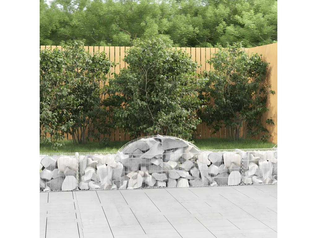 Arched gabion baskets, 30 pieces, 200x30x40/60 cm, galvanized iron, YMAW99013