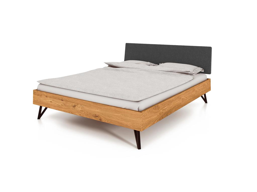 Zensova - Bed with upholstered headboard 160x200 in natural oiled wild oak VMMD58696