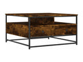 Smoked oak coffee table 80x80x45 cm engineered wood VPBR15677
