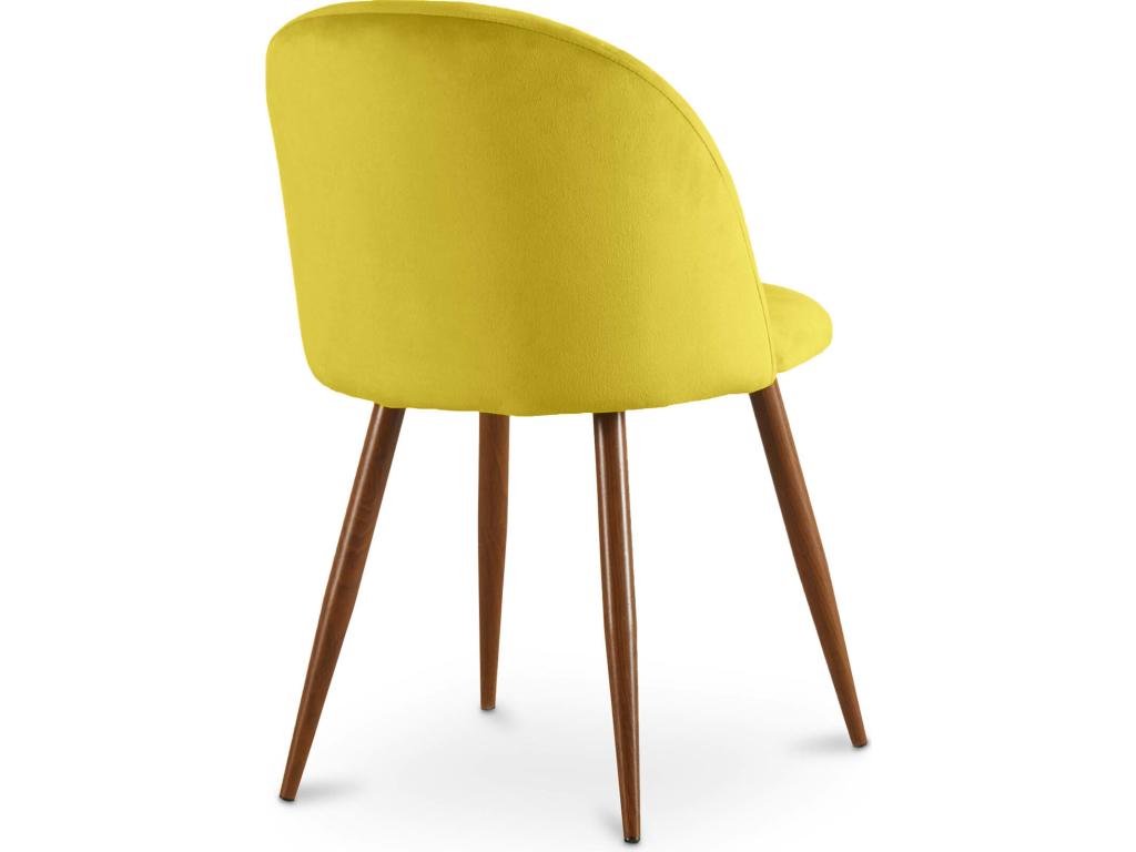 Dining chair - Upholstered in velvet - Scandinavian design - Zensova Yellow QJEJ70249