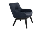 Elariva - Solid Black Walnut Armchair and Dark Grey Fabric EFFI35059