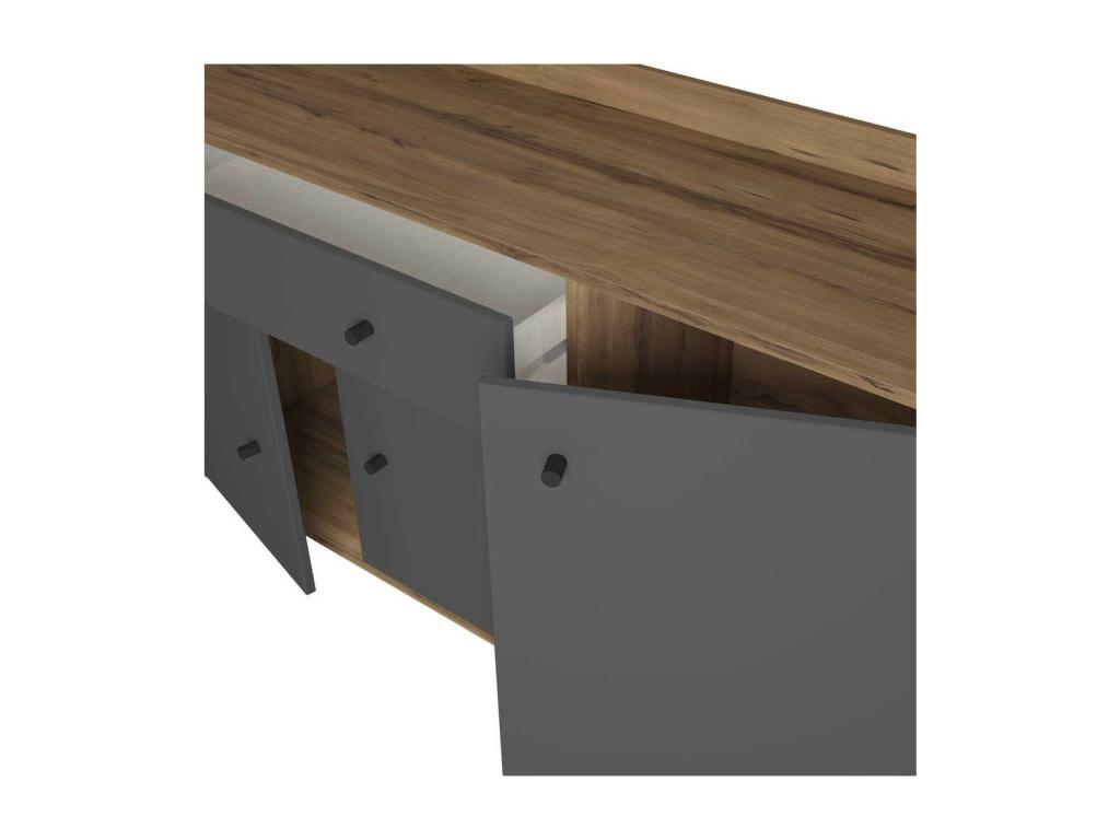 4-Door 1-Drawer Buffet in Walnut/Slate - Zensova ONNQ90020