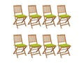 8-Piece Folding Garden Chairs with Cushions, Elariva Wood GXPM94077