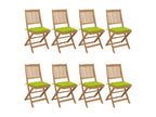 8-Piece Folding Garden Chairs with Cushions, Elariva Wood GXPM94077