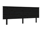 Bed frame with black headboard 200x200 solid wood IUGF47284