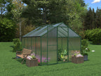 Polycarbonate and aluminum garden greenhouse - 7.48 m2 - Green - Zensova BDWY75492
