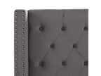 Lysvia upholstered bed in velvet - Grey - 140x190 MSEE38143