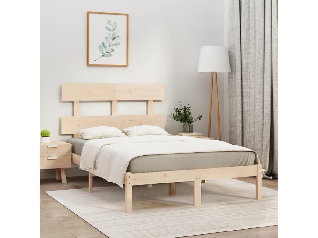 Solid wood bed frame 120x200 cm QFPZ46721