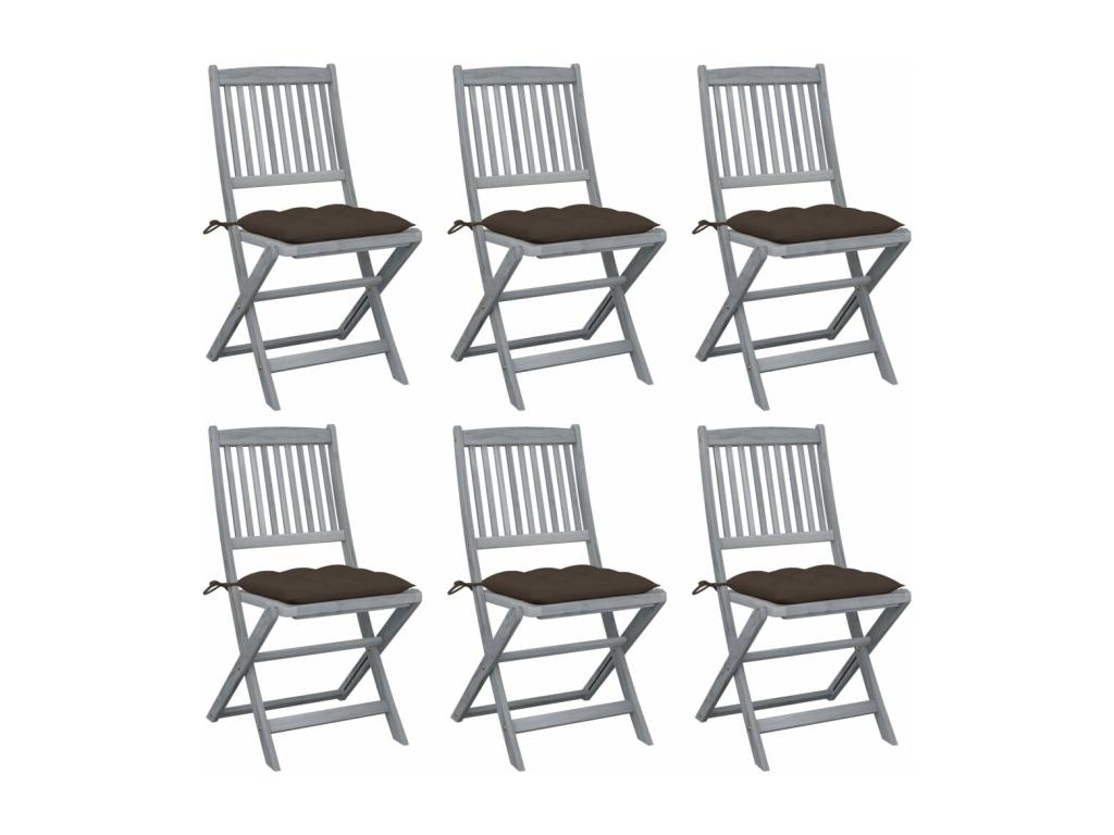 6-piece folding outdoor chairs with cushions Zensova WAKL70525