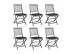 6-piece folding outdoor chairs with cushions Zensova WAKL70525