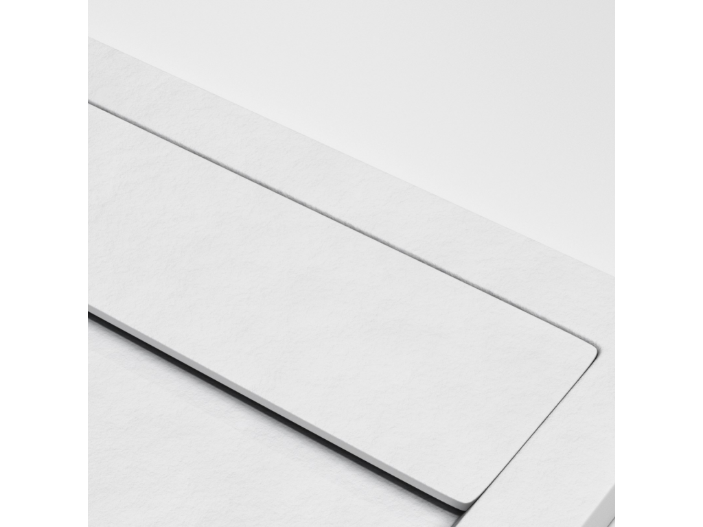 Zensova Extra-Flat Shower Tray - Slate Texture in White Zensova Composite - L120 x W90 x H3cm - Zensova PJQG28960