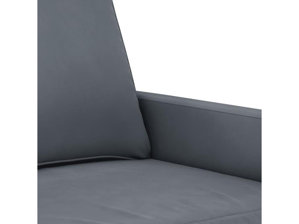 3-piece sofa set with dark grey velvet cushions WLUL62451