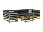 7-piece garden furniture set with cushions, impregnated pine wood KWRZ47242