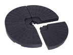 Set of 4 weights for cantilever parasols, overall dimensions 48L x 48W x 8H cm, high-density polyethylene, black, VYOP96728