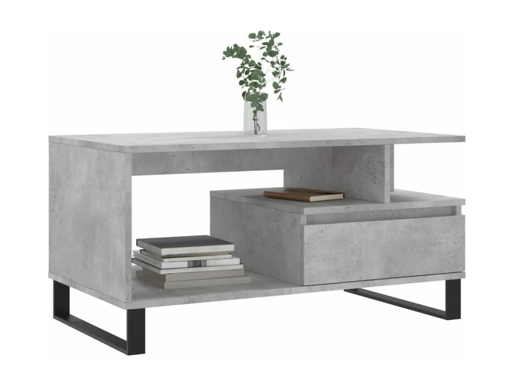 Coffee table Concrete gray 90x49x45 cm Zensovaing¨¦nierie WEOQ61367