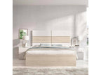 Ddunla Zensova double bed for bedroom. Bedding by bedroom. Mattress support 259x195 h122 cm White and Light Oak YIDJ27171