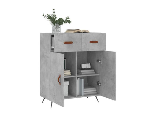 Concrete grey sideboard 69.5x34x90 cm engineered wood FLFE41138