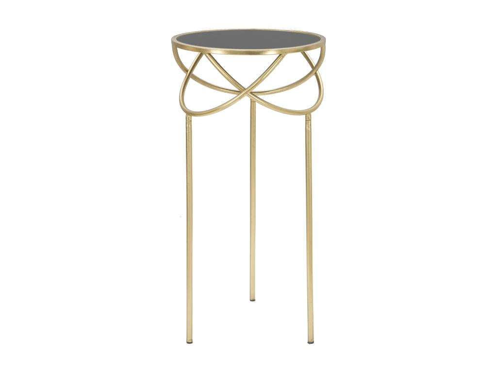 Round coffee table in gold-tone metal with 3 legs, 40x80 cm CXBO90711