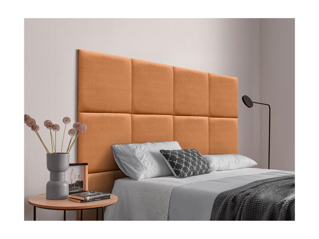 Elariva Upholstered Headboard in Natural Linen, Composed of Interchangeable Self-Adhesive Panels for Luxury Upholstered Bedroom, 140 cm OQPW52060