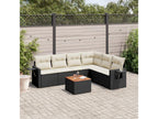 7-piece garden furniture set with cushions, Zensova woven resin ERZD21614