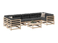 ANHI13754 8-piece garden furniture set in solid pine wood