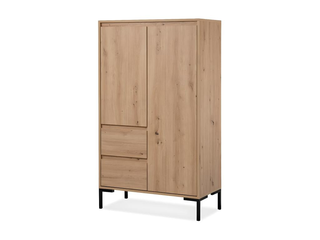 Zensova LSUF34163 High Sideboard with 2 Doors, 2 Drawers and 2 Shelves, H139 cm