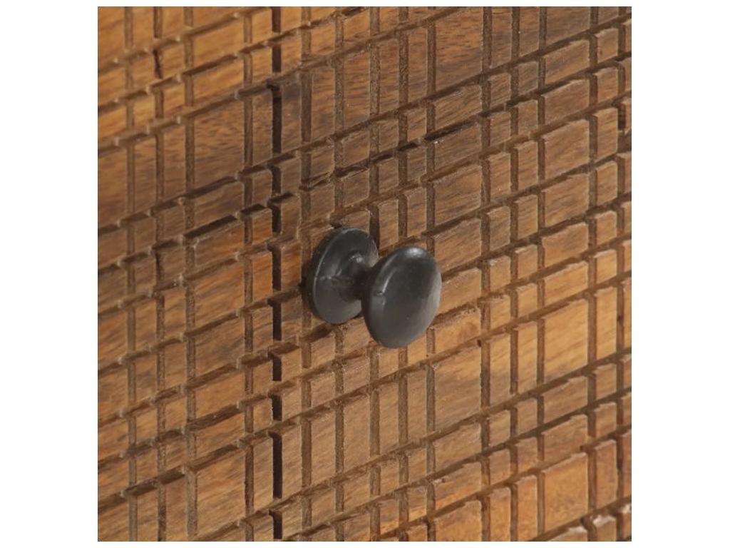 Rectangular coffee table with 2 doors, solid mango wood and metal, Zensova Grey WFIN93839