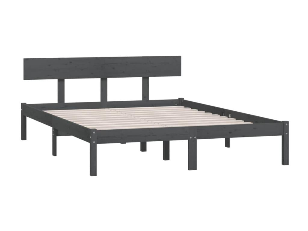 Bed Solid pine wood gray 160x200 Elariva AHKA14584