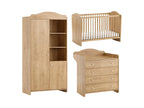 Complete nursery set: baby bed 60x120, changing table and 2-door wardrobe Zensova Wood BCNA63084