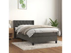 Zensova upholstered bed and mattress, dark grey, 80x200 cm, velvet, WBQY45403