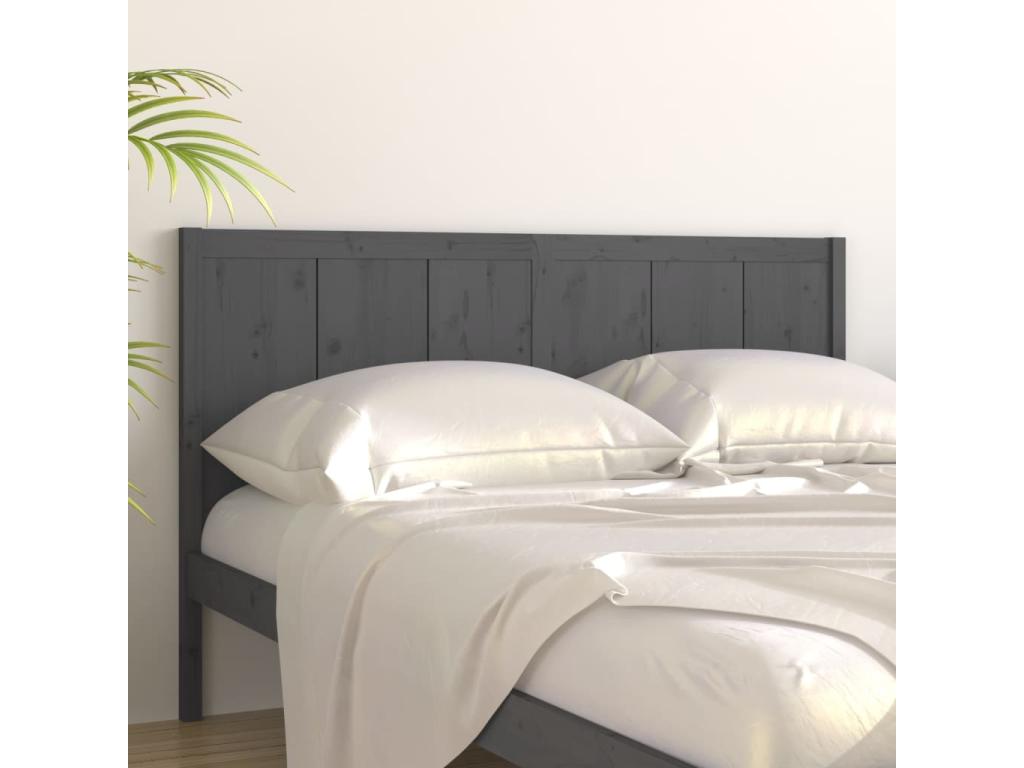 Grey Headboard 125.5x4x100 cm Solid Pine Wood HTST71910