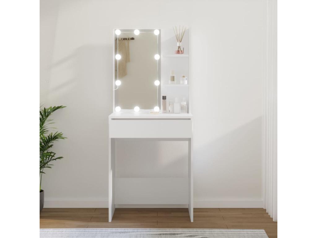 Dressing table with white LED lighting, 60x40x140 cm, TLVB26613
