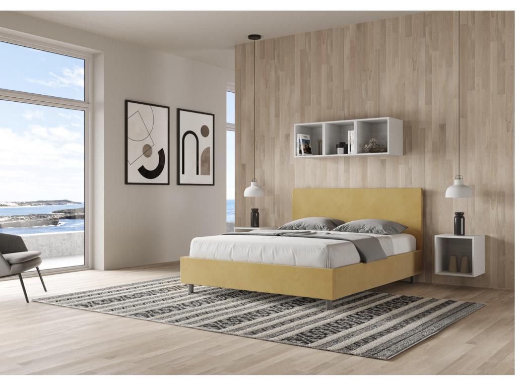 Lumenao Modern Microfiber Adult Bed - Dark Grey - 200x200 - Optional Slatted Base ZBCP97342