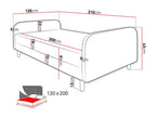 125cm Single Bed, Black, 120x200cm Upholstery, Slatted Base to 120x210x63cm UVSQ58261