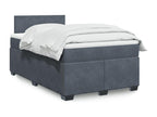 Bed base and mattress, Dark Grey, 120x200cm, Velvet, LNQN02224