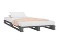 Grey pallet bed 100x200 cm solid pine wood HEJW58637