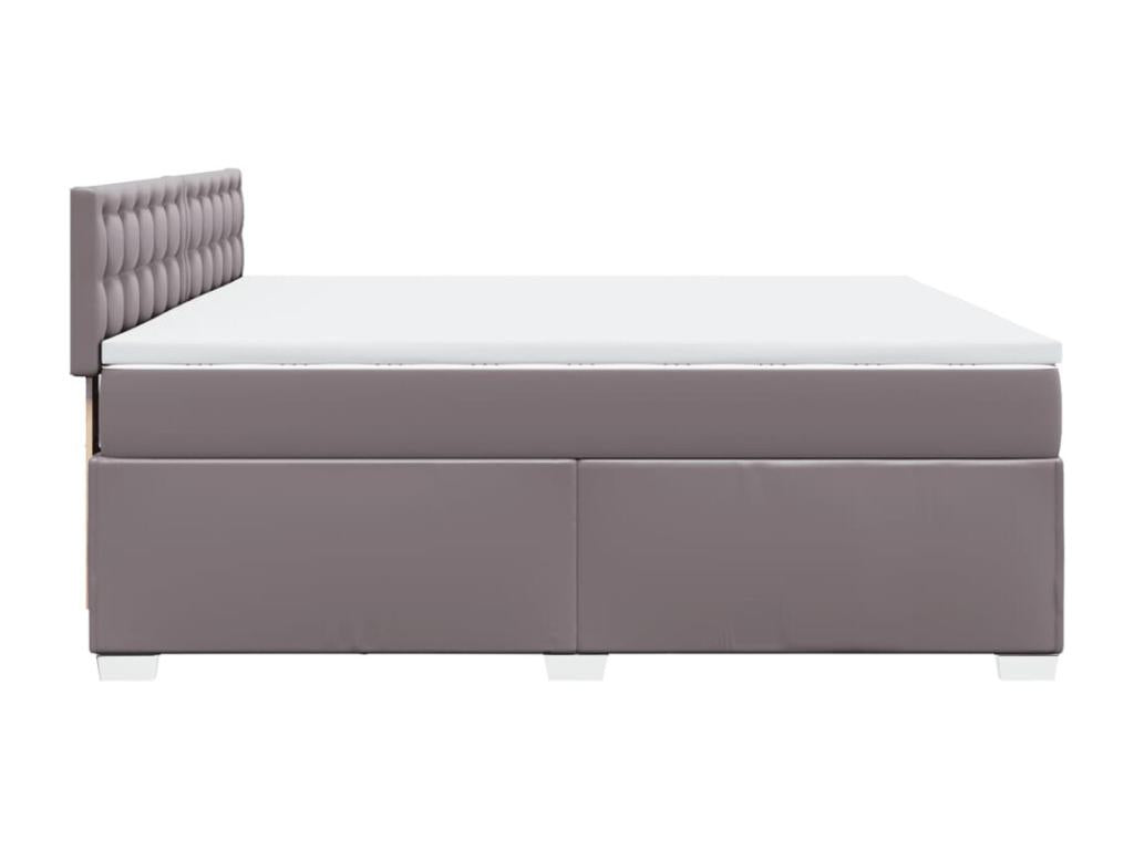 Bed base with mattress, Grey, 200x200 cm, Faux Leather, NSUD23873