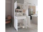 Zensova MT melamine cabinet with drawer on metal runners, 168.91 cm x 89.91 cm x 34.79 cm, White, YSZM60401