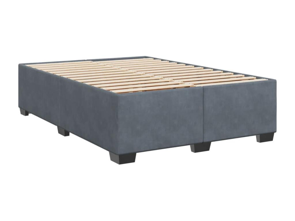 Zensova bed and mattress, dark grey, 140x190cm, velvet, GYIH17958