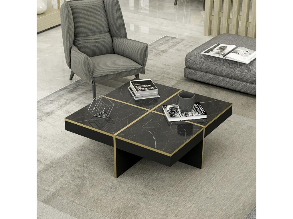 Zensova square coffee table 35x90x90 cm Zensova marble / brass Zensova QSLG64309