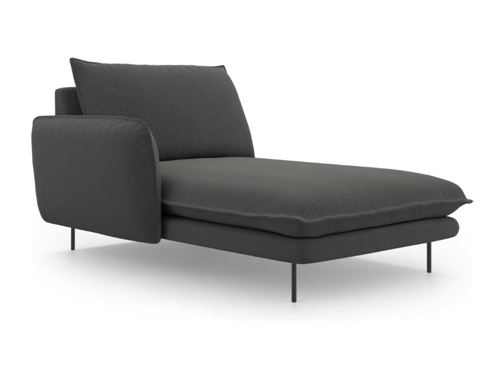 Elariva - Left-facing chaise longue in dark grey structural fabric - 170x110x95cm NJNK24125