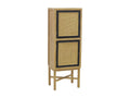 High chest of drawers in mango wood and caning FNTE80271