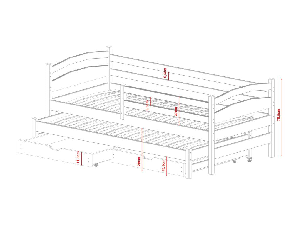 Children's bed KSB014 80x190 cm Graphite LFAY89430
