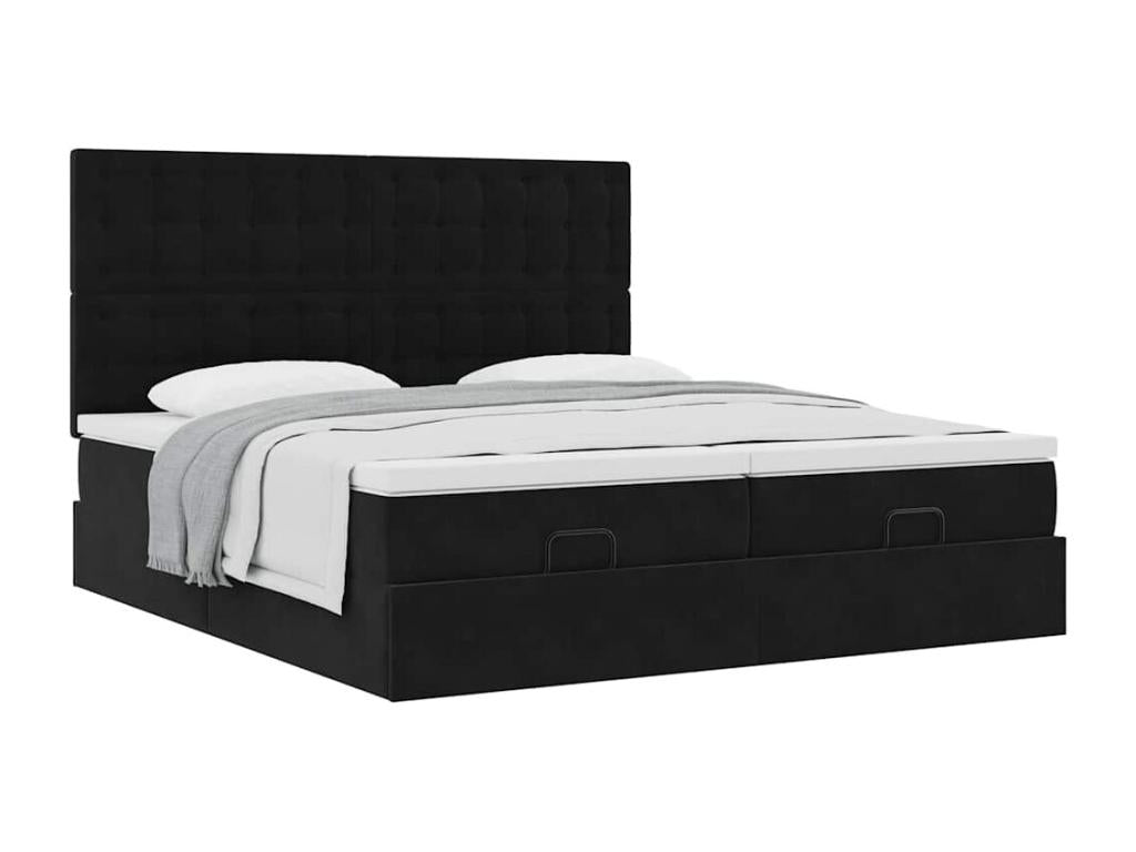 Bed frame with black velvet mattress 180x200cm AHZP82190