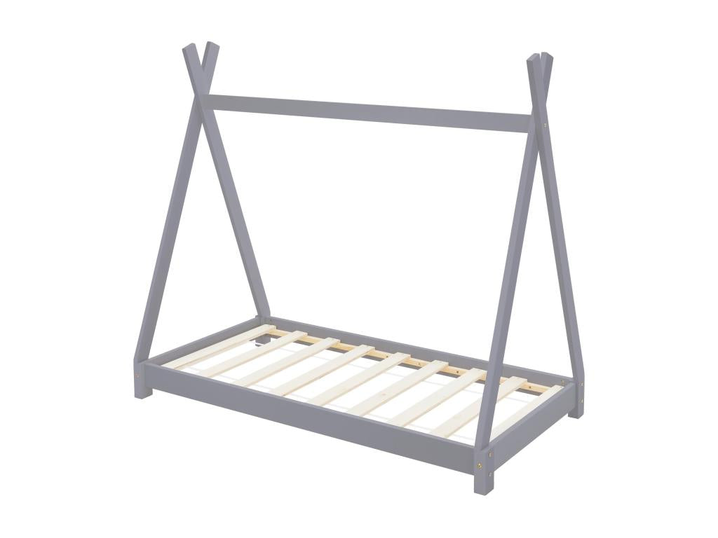 Zensova children's bed, house-shaped mattress, wooden house-shaped bed, light grey, 70x140cm MHFF20350