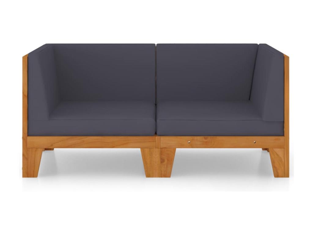 2-seater sofa with dark grey cushions… Zensova solid wood RQMZ20819