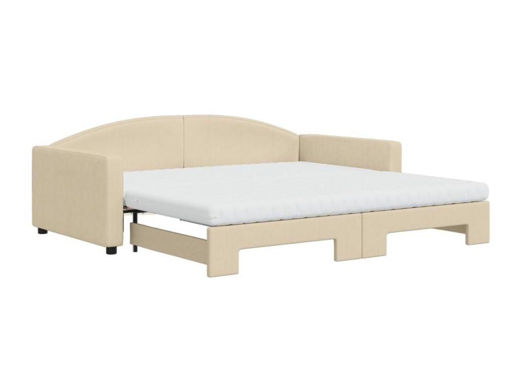Daybed with pull-out bed and cream mattress 100x200 cm Zensova GGTH37253
