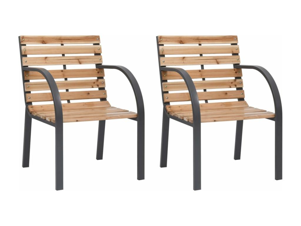2-piece garden chairs, solid fir wood, SLDV90219